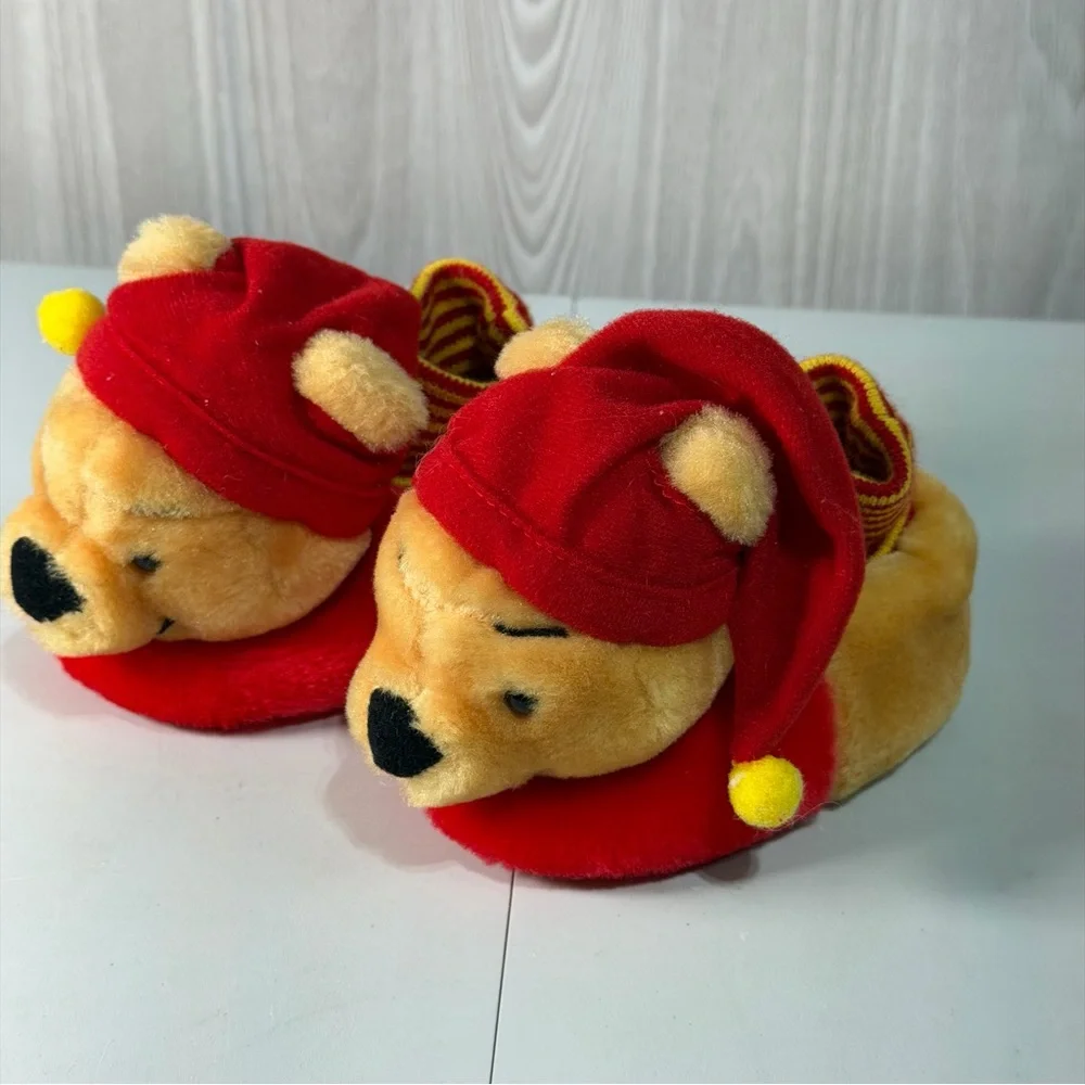 Vintage Winnie The Pooh Bear‎ Sleepy Time Bedtime Plush Slippers Baby Size 1/2